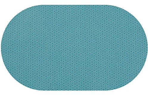 DecoHomeTextil Heimtextilmanufaktur Arabella Gartentischdecke Tischdecke Oval 140 x 190 cm Türkis Baumwolltischdecke mit acrylbeschichteter Oberfläche