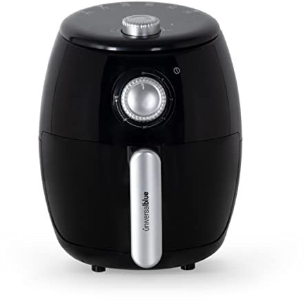UNIVERSALBLUE Freidora de Aire 2 Litros | Air Fryer Sin Aceite Negra | Accesorios Aptos Lavavajillas | Revestimiento Antiadherente
