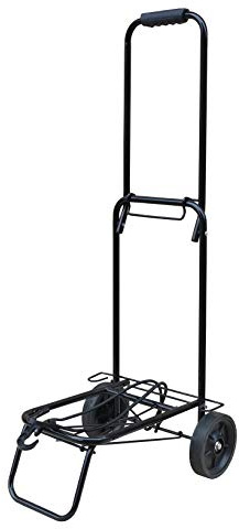 Acclaim - Carrello portabagagli in acciaio tubolare compatto, con struttura solida e resistente, 50 kg, 99 cm, con impugnatura, nero, con base in metallo espandibile