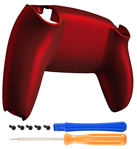eXtremeRate Back Cover Compatible with PS5 Controller, Case Housing Replacement Shell Cover for PS5 Controller Accessories (Red)