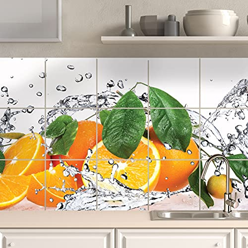 16 Stück Fliesenaufkleber - Dekorative Fliesen Kleber für Bad und Küche - Design Abziehbilder abziehen und aufkleben, selbstklebende abnehmbare Fliesen für Home Decoration; Backsplash für Küche