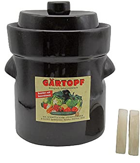 Nik.Schmitt & Sohn Minigärtopf/Rumtopf gerade Form 3 Ltr. braun, 3713.5 cm³, Steinzeug, Spülmaschinengeeignet