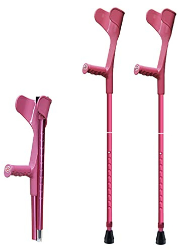 YXW Krücken Fashion Adult Unterarm-Krücken 2 stück, offene Manschette, klappbare Gehhilfe krücken, Aluminium-Ellbogen-Krücken, für Körpergröße 150-196 cm, Belastung 100 kg, Blau/Rosa/Schwarz