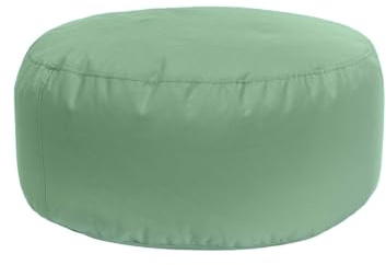 Bruni Pouf Sitzhocker L in Minzgrün – runder Sitzpouf, Indoor und Outdoor als Fußhocker, Yoga-Sitzkissen, Meditationskissen geeignet, in Deutschland gefertigt