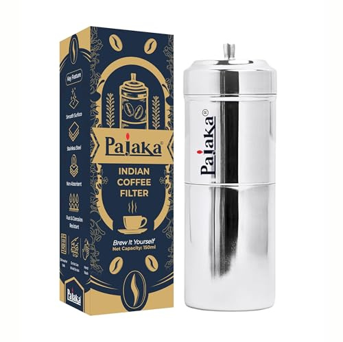 PAJAKA Sydindiskt filter kaffebryggare 250 ml 4-6 kopp mugg madrass Kaapi Kappi droppavkokningsmaskin bryggare droppare rostfritt stål medium storlek för hem och kök