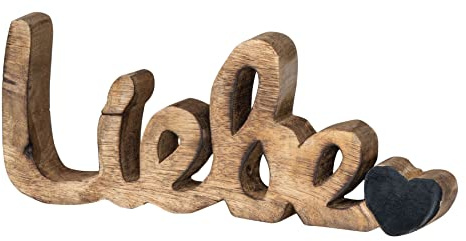 levandeo Schriftzug Liebe L26cm Mango Natur Schwarz Holz Buchstaben Tischdeko Deko Love Wohndeko