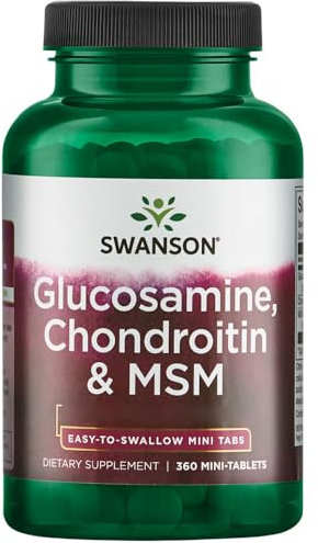 Swanson, Glucosamina Condroitina e MSM, 120 Compresse, Altamente Dosate, Testate in Laboratorio, Senza Soia, Senza Glutine, non OGM