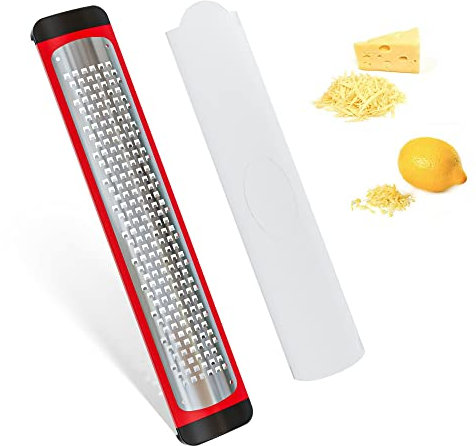 Empava Cheese Grater, Parmesan Cheese Grater, Lemon Zester Grater, Graters for Kitchen, Butter Grater, Garlic Grater, Ginger Grater, Cheese Graters, Coconut Grater, Kitchen Grater, Chocolate Grater,Red