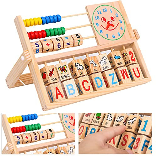Sunshine smile Abakus,Holz Rechenschieber,Holzspielzeug Baby,Montessori Spielzeug,Mathematik Kinderspielzeug Motorikspielzeug Lernspielzeug Geschenke für Kinder