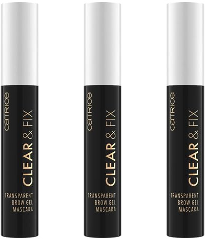Catrice Clear & Fix Transparent Brow Gel Mascara, Augenbrauengel, Nr. 010, Transparent, langanhaltend, definierend, vegan, ohne Mikroplastikpartikel, Nanopartikel frei, ohne Parfüm, 3er Pack (3x5ml)