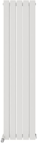 iBathUK Apex Wall Mounted Vertical Double Slim Flat Panel Radiator, 5-Column Steel, Hydronic Central Heating, High Thermal Output, Modern Designer Radiator for Bathroom in Matt White, 1600x380 mm