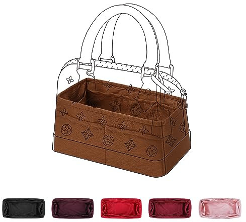 ArcDiary Seide Handtasche Organizer für LV Alma BB/PM/MM Taschen, Leicht Tasche in Tasche Organizer Innentaschen, Handtasche Organisator für Frauen Tote(Alma BB,Gold)