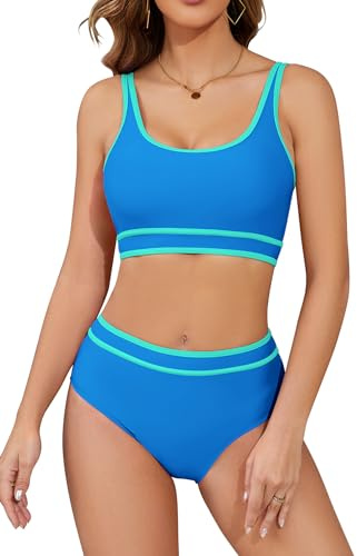 SHEKINI Speed Bikini Set Damen Zweiteiler Badeanzug Fitness sportliche Bademode für Frauen Schwimmbikini Sport Zweiteiler Bustier Schwimmbad Pool