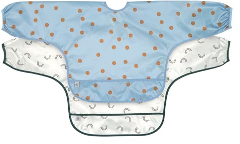 Lässig Set di bavaglini a maniche lunghe (2 pezzi) per allacciare la protezione del ricevitore/Long Sleeve Bib Happy Rascals Smile