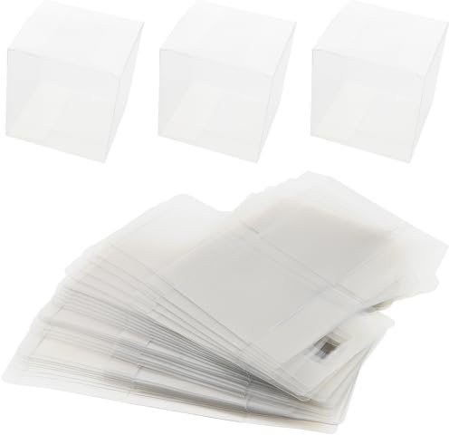 YIXNSW 30 Stück Geschenkbox Plastik Klare Box Geschenkbox Transparent 10x10x10cm Kunststoff Klein für Hochzeit, Party, Geburtstagsparty Süßigkeiten
