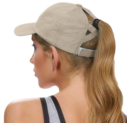 Sahrch Casquette Baseball Femme Queue de Cheval – Casquette de Course d’Été, Ajustable, Chapeau de Soleil pour Dames