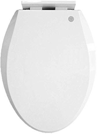 Universal-Toilettensitz, V-förmiger Drop-Dämpfer, antibakteriell, einfach zu installierender oben montierter Toilettendeckel mit zwei Montagesätzen, weiß (weiß 450 x 350 mm)
