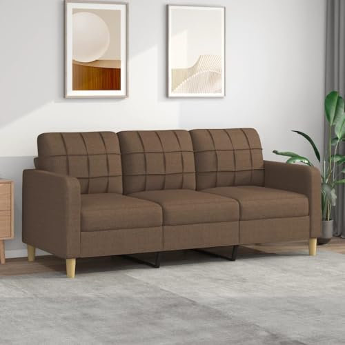 ZEYUAN 3-Sitzer-Sofa Braun 180 cm Stoff, Sofa Wohnzimmer, Jugendsofa, Relaxsofa, Sofas & Couches, Sofa Für Schlafzimmer, Jugend kidzimmer