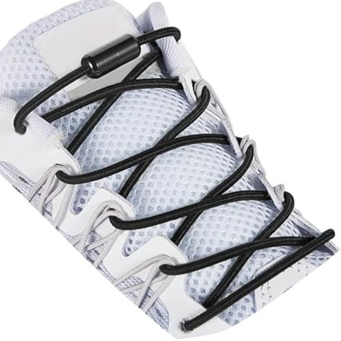 Lacci Scarpe Elastici Rotondi con Chiusura a Vite – Senza Nodi per Adulti e Bambini – Stringhe Elastiche Facili da Usare per Scarpe Sportive, Casual, Running