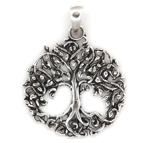 Drachensilber Lebensbaum 925 Silber Anhänger Keltischer Baum Schmuck Kettenanhänger Kette Druiden Irisch Baum des Lebens Sterlingsilber
