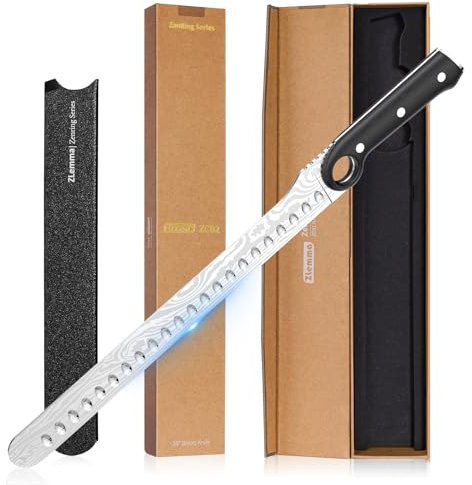 ZLemma Schinkenmesser Tranchiermesser – 30cm Brisket Messer, Fleisch- und BBQ-Messer– Deutschem Stahl, Volltang & ergonomisches Griffdesign mit Scheide – Artisan Serie