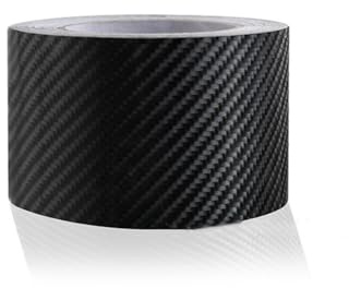 Wisafory Pellicola autoadesiva nera in fibra di carbonio adesivo per porta auto, protezione bordi decorativa, impermeabile, pellicola protettiva in carbonio per computer, moto, mobili 5D, nero, 10 cm