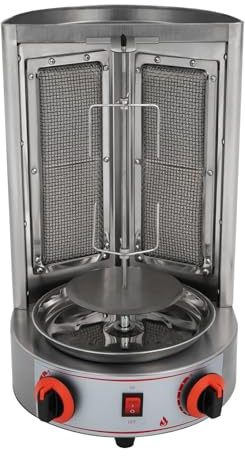 BBQ Kebabs Tischgrill Edelstahl Gas Kebab Maschine Tischplatte Barbecue Grill Grill, Tischgrill,zum Grillen von Rind, Schwein, Huhn, Wurst, Hackbraten, Fisch, Gemüse, Obst，4.3KW