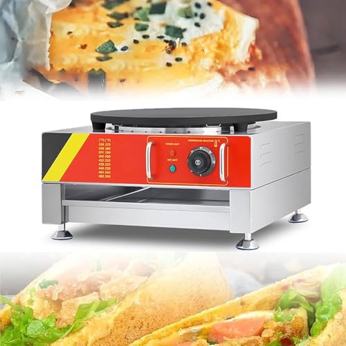 Máquina Hacer Panqueques Eléctrica,Máquina Hacer Crepes Eléctrica Con Revestimiento Antiadherente Esparcidor Madera,Restaurante,Tienda Postres,Cafetería,Restaurante,110V