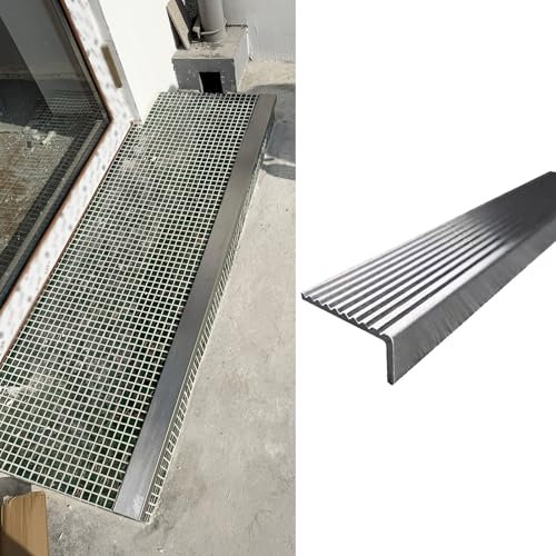 Stainless Steel Stair Edge Protector, 0.59-4in Wide Stair Nosing Strips/Step Tread Edging Trim Guard, Wood Tile Flooring Transition Strip, Non-slip(L-100cm(40),W-10cm(4))