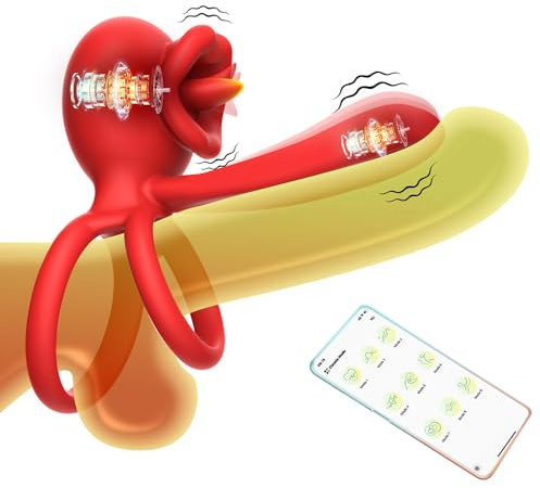 Guspiun 3 IN 1 Paarvibrator Penisring Klitoris G-punkt Stimulator mit 9 Vibrationsmodi und Leckfunktion Männer Prostata Penis Hoden Sex Vibrationssets Erotik Sex Spielzeug (Doppelmotoren)