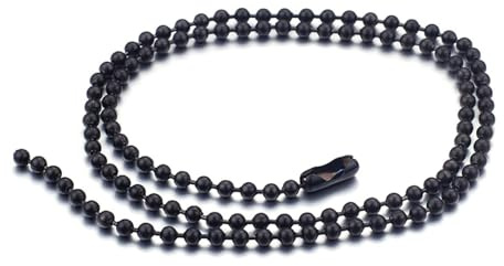 Daesar Kette Herren Edelstahl 45-76CM, Kugelkette 2.4/3MM Hip Hop Halskette Personalisiert Gold Schwarz für Männer