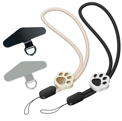 Mrltau 2 PCS Einstellbar Handschlaufe Handy mit 2 PCS Handykette Halterung Patchs, Nylon Handyband Kurz, Diebstahlsicher Handyschlaufe Handgelenk, USB-Stick Handykette Handgelenk