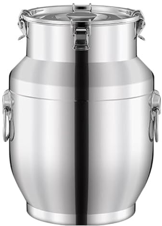 HYQING Milch- und Weineimer, Edelstahl-Milcheimer mit versiegeltem Deckel, Weineimer, Milchkanne, Tragekrug, Behälter mit Tragegriff, einfach zu öffnen und zu verwenden(10L)
