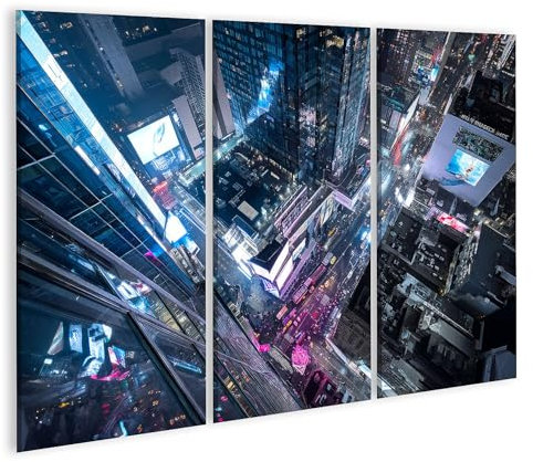 islandburner Prime Bild auf Leinwand Nachtansicht der beleuchteten Stadt von oben Bilder Wandbilder Poster
