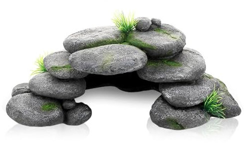 HUSOUE Acquario, grotta per acquario, pietre per tartarughe, accessori in resina, terrario, decorazione rettile, nascondiglio per acquario, decorazione per tartarughe, Axolotl, gamberetti