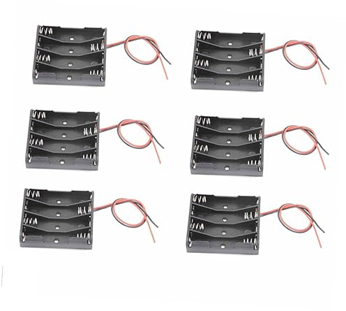 DIYEAH 6 Pièces Boîtier pour Piles AAA avec Câbles Conducteurs Support pour Piles AAA Boîtier pour avec Connecteur Noir