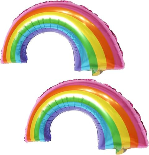 CHANGZHONG Regenbogen Folienballon Pastell Regenbogen 32 Riesen Geburtstag Ballon für Baby Dusche Party Deko 2 Stück