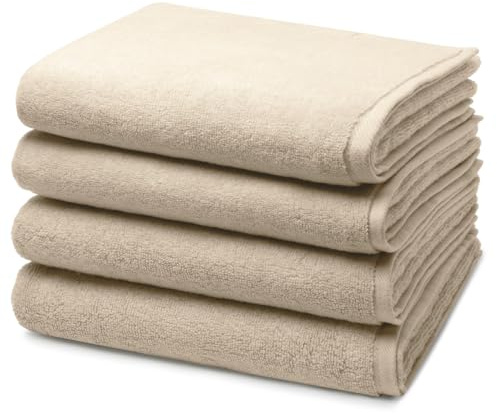 Ross - 4 teiliges Frottier-Set - Sensual Skin (4 X Handtuch im Set) - 500 g/m2 - Baumwolle - Walkfrottee - saugstark - weich und flauschig - Natur