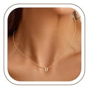 Turandoss Kette mit Buchstaben Kette Gold Halskette Damen Mädchen Goldkette | 14K Vergoldet Buchstaben Initialen Kette Gold Namenskette Schmuck, Geschenke für Frauen Mama Freundin Einschulung Mädchen
