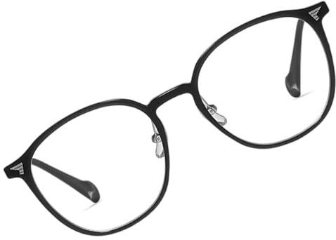 LEMLIN Blaulichtfilter Brille, Brille Ohne Sehstärke, transparente Blaufilter Gaming Brille für Damen & Herren, lindert Computerbrille gegen Augenbelastung Kopfschmerzen und Müdigkeit, Schwarz-Silber