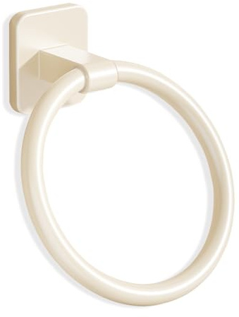 Hand Towel Holder No Drill Towel Ring Self Adhesive Towel Holders for Bathrooms Round Towel Rings for Bath, Kitchen (Milky White)