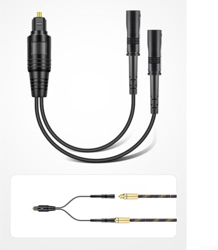 Cavo sdoppiatore audio ottico digitale con 1 ingresso e 2 uscite, per TV Box, soundbar, cuffie, supporta la trasmissione a lunga distanza con controllo del volume indipendente (1 pezzo)