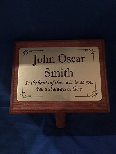 Solid Mahogany Memorial Stake Grave/Tree Marker Cremation Personalised Plaque