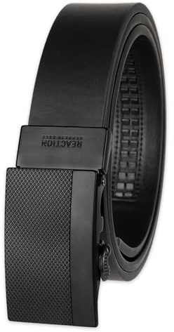 Kenneth Cole REACTION Men's Perfect Fit Adjustable Belt with Track Lock , Black Matte, Large (38-40)