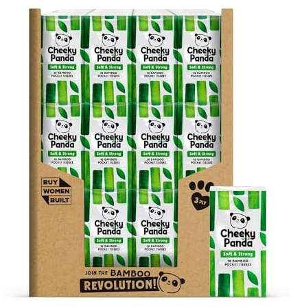 The Cheeky Panda Fazzoletti Tascabili 3 Veli – 96 Confezioni da 10 – Senza Profumo, Ipoallergenici, Eco-Sostenibili