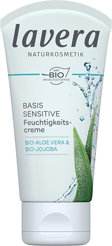 lavera Basis Sensitiv Feuchtigkeitscreme, vegan, organische Hautpflege, natürliche und innovative Kosmetik, 50 ml