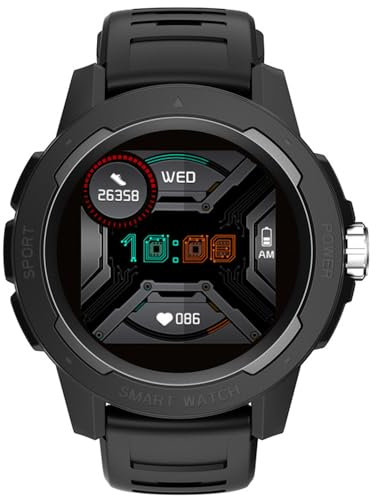CETLFM Orologio Intelligente GPS, Orologio Sportivo Bluetooth da Corsa, Orologio Intelligente Impermeabile per la frequenza cardiaca, Orologio da altimetro con Bussola,Nero