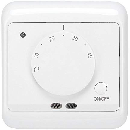 Termostato mecánico, 230V 16A Controlador de temperatura del termostato de calefacción eléctrica manual montado en la pared - Blanco