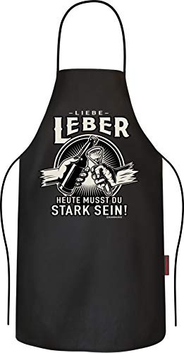RAHMENLOS Grillschürze Kochschürze Küchenschürze als Geschenk für Männer: Liebe Leber - reine Baumwolle