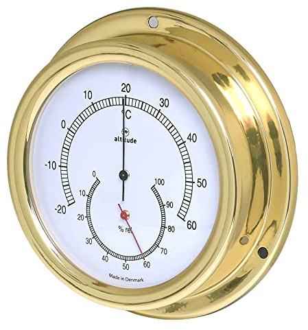Delite 858th Altitude Thermometer Hygrometer Messing B x H : 127 mm x 40 mm